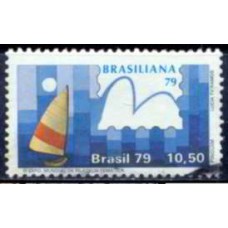 SB1087U-SELO EXPOSIÇÃO FILATÉLICA BRASILIANA 79 - VELEIROS, PINGUIM - 1979 - U