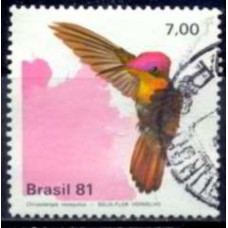 SB1199U-SELO FAUNA BRASILEIRA - BEIJA-FLORES, BEIJA-FLOR VERMELHO - 1981 - U