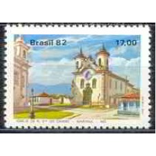 SB1267M-SELO TURISMO - O BARROCO MINEIRO, IGREJA NOSSA SENHORA DO CARMO - 1982 - MINT