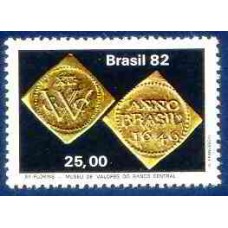 SB1277M-SELO MUSEU DE VALORES DO BANCO CENTRAL DO BRASIL, MOEDA DE OURO - 1982 - MINT