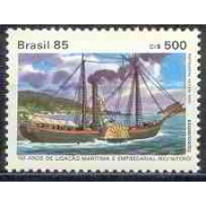 SB1487M-SELO 150 ANOS DA LIGAÇÃO MARÍTIMA E EMPRESARIAL RIO-NITERÓI, ESPECULADORA - 1985 - MINT