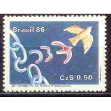 SB1511M-SELO 25º ANIVERSÁRIO DA ANISTIA INTERNACIONAL - 1986 - MINT