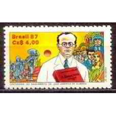 SB1564N-SELO DIA DO LIVRO - CENTENÁRIO DO NASCIMENTO DE JOSÉ AMÉRICO DE ALMEIDA - 1987 - N