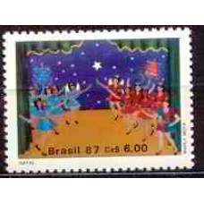 SB1569M-SELO NATAL, FOLGUEDOS POPULARES - 1987 - MINT