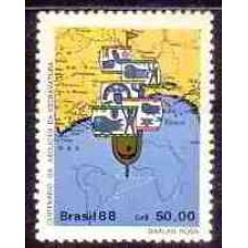 SB1584M-SELO CENTENÁRIO DA ABOLIÇÃO DA ESCRAVATURA, NAVIO NEGREIRO - 1988 - MINT