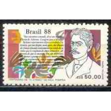 SB1601M-SELO DIA DO LIVRO, CENTENÁRIO DE "O ATENEU" DE RAUL POMPÉIA - 1988 - MINT