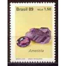 SB1640M-SELO GEMAS BRASILEIRAS, AMETISTA - 1989 - MINT