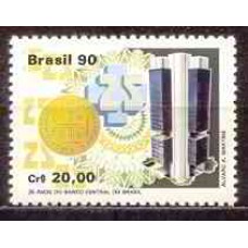 SB1675M-SELO 25 ANOS DO BANCO CENTRAL DO BRASIL - 1990 - MINT