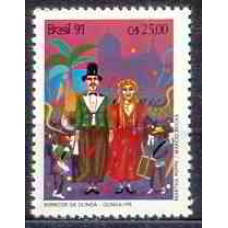 SB1722M-SELO CARNAVAL BRASILEIRO, BONECO/PERNAMBUCO - 1991 - MINT