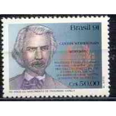 SB1748M-SELO LITERATURA BRASILEIRA, 150 ANOS DO NASCIMENTO DE FAGUNDES VARELA - 1991 - MINT