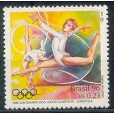 SB1997N-SELO CENTENÁRIO DA 1ª OLIMPÍADA DA ERA MODERNA E XXVI OLIMPÍADA DE ATLANTA, GINÁSTICA - 1996 - N