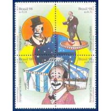 SB2085MQ-QUADRA HOMENAGEM AO CIRCO BRASILEIRO - 1998 - MINT