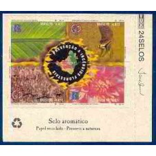 SB2203MQ-QUADRA PARQUES NACIONAIS - PREVENÇÃO A INCÊNDIOS FLORESTAIS - 1999 - MINT - COM AROMA DE MATA QUEIMADA