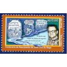 SB2381M-SELO 100 ANOS DO NASCIMENTO DO ESCRITOR JOSÉ LINS DO REGO - 2001 - MINT