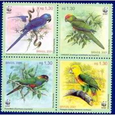 SB2382MQ-QUADRA WWF - AVES BRASILEIRAS (DO BLOCO) - 2001 - MINT