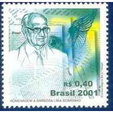 SB2386M-SELO HOMENAGEM A BARBOSA LIMA SOBRINHO - 2001 - MINT