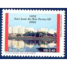 SB2447M-SELO 150 ANOS DA CIDADE DE SÃO JOSÉ DO RIO PRETO/SP - 2002 - MINT
