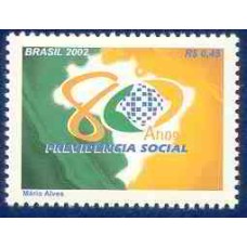 SB2496M-SELO 80 ANOS DA PREVIDÊNCIA SOCIAL - 2002 - MINT