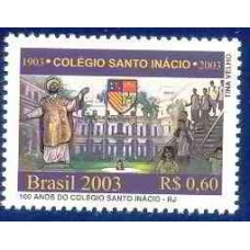 SB2523M-SELO 100 ANOS DO COLÉGIO SANTO INÁCIO - RIO DE JANEIRO - 2003 - MINT