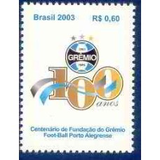 SB2532M-SELO CENTENÁRIO DO GRÊMIO FOOT-BALL PORTO ALEGRENSE - 2003 - MINT