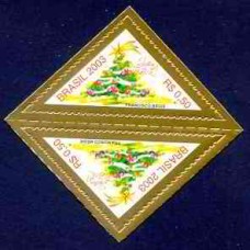 SB2544MT-TÊTE-BÊCHE NATAL, BORDA DOURADA - 2003 - MINT