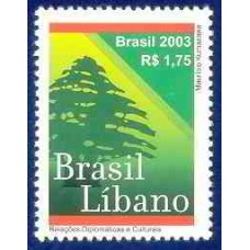 SB2548M-SELO RELAÇÕES DIPLOMÁTICAS E CULTURAIS BRASIL - LÍBANO - 2003 - MINT