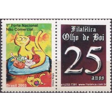 SB2560M.07-SELO PERSONALIZADO GATINHOS, FILATÉLICA OLHO DE BOI 25 ANOS - 2004 - MINT