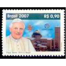 SB2690M-SELO PAPA BENTO XVI NO BRASIL - 2007 - MINT