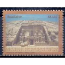 SB3001M-SELO RELAÇÕES DIPLOMÁTICAS EGITO - TEMPLO DE ABU SIMBEL - NÚBIA - 2010 - MINT