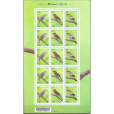 SB3691MF-FOLHA 15 SELOS AVES BRASILEIRAS - GOMADO - 2017 - MINT