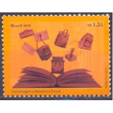 SB3753M-SELO HOMENAGEM À BIBLIOTECA POSTAL - 2018 - MINT