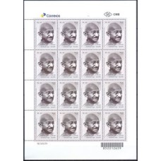 SB3758MF-FOLHA 16 SELOS 150 ANOS DE MAHATMA GANDHI - 18 - MINT