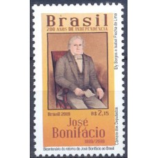 SB3827M-SELO 200 ANOS DA INDEPENDÊNCIA - BICENTENÁRIO DO RETORNO DE JOSÉ BONIFÁCIO AO BRASIL - 2019 - MINT