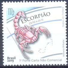 SB3872M-SELO SIGNOS DO ZODÍACO, ESCORPIÃO - 2019 - MINT