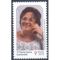 SB3873M-SELO MULHERES BRASILEIRAS QUE FIZERAM HISTÓRIA, MARIA DA PENHA - 2019 - MINT