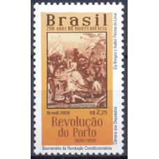 SB3913M-SELO 200 ANOS DA INDEPENDÊNCIA - BICENTENÁRIO DA REVOLUÇÃO DO PORTO - 2020 - MINT