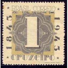 SBA048N-SELO AÉREO CENTENÁRIO DO SELO POSTAL BRASILEIRO - BRAPEX II, CR$ 1,00 - 1943 - N