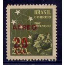 SBA052M-SELO AÉREO PRÓ JUVENTUDE COM SOBRECARGA, 20CTS/400RS + 200RS - 1944 - MINT