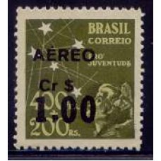 SBA055M-SELO AÉREO PRÓ JUVENTUDE COM SOBRECARGA, CR$ 1,00/400RS + 200RS - 1944 - MINT