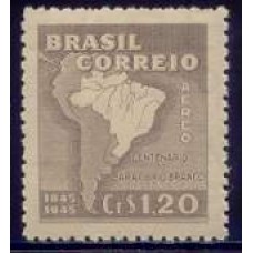 SBA059M-SELO AÉREO CENTENÁRIO DE NASCIMENTO DO BARÃO DO RIO BRANCO, CR$ 1,20 - 1945 - MINT