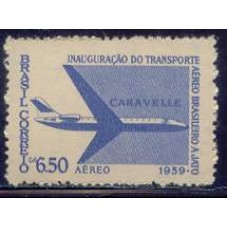 SBA089M-SELO AÉREO INAUGURAÇÃO DO TRANSPORTE AÉREO BRASILEIRO A JATO - 1959 - MINT