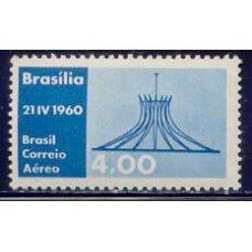 SBA094M-SELO AÉREO INAUGURAÇÃO DE BRASÍLIA, CATEDRAL - 1960 - MINT