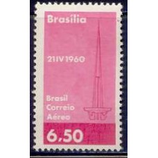 SBA095M-SELO AÉREO INAUGURAÇÃO DE BRASÍLIA, TORRE DE TV - 1960 - MINT