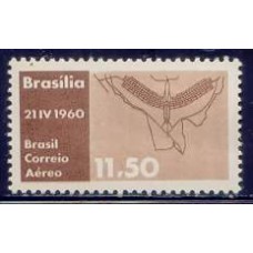 SBA096M-SELO AÉREO INAUGURAÇÃO DE BRASÍLIA, PLANO PILOTO - 1960 - MINT