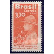 SBA099N-SELO AÉREO CINQUENTENÁRIO DA CRIAÇÃO DO ESCOTISMO NO BRASIL - 1960 - N