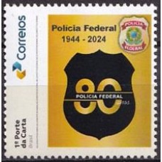 SI0021M-SELO INSTITUCIONAL 80 ANOS DA POLÍCIA FEDERAL - 2024 - MINT