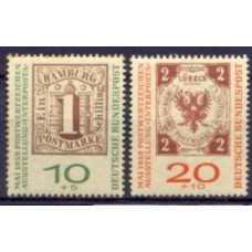 ALF0181M-SÉRIE CENTENÁRIO DOS SELOS DE HAMBURGO E LUBECK - ALEMANHA FEDERAL - 1959 - MINT