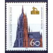 ALF1266M-SELO 750º ANIVERSÁRIO DA CATEDRAL DE FRANKFURT-SUR-LE-MAIN - ALEMANHA FEDERAL - 1989 - MINT