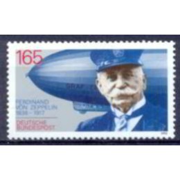 ALF1424M-SELO 75º ANIVERSÁRIO DA MORTE DE FERDINAND VON ZEPPELIN - ALEMANHA FEDERAL - 1992 - MINT