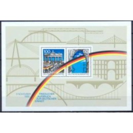 ALFB021M-BLOCO ANIVERSÁRIO DA ABERTURA DA CORTINA DE FERRO E DA QUEDA DO MURO DE BERLIN - ALEMANHA FEDERAL - 1990 - MINT